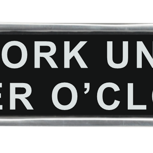 20CM ALUMINIUM I WORK UNTIL BEER SIGN