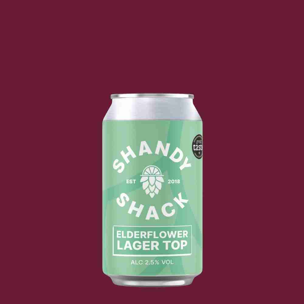Shandy Shack Elderflower Lager Top | 2.5% ABV | Refreshing Low-Alcohol Shandy