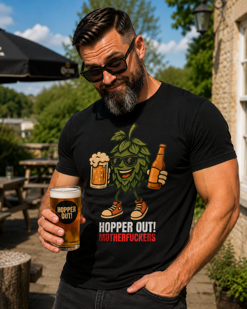 Hopper Out! Motherfu**ers - Funny Craft Beer Hop T-Shirt