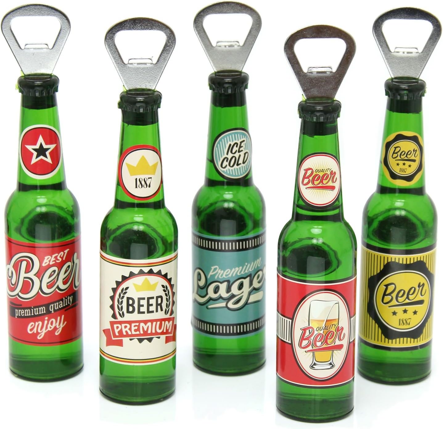 Beer Shaped Magnetic Bottle Opener Novelty Bar Accessory - Design Varies  one supplied
