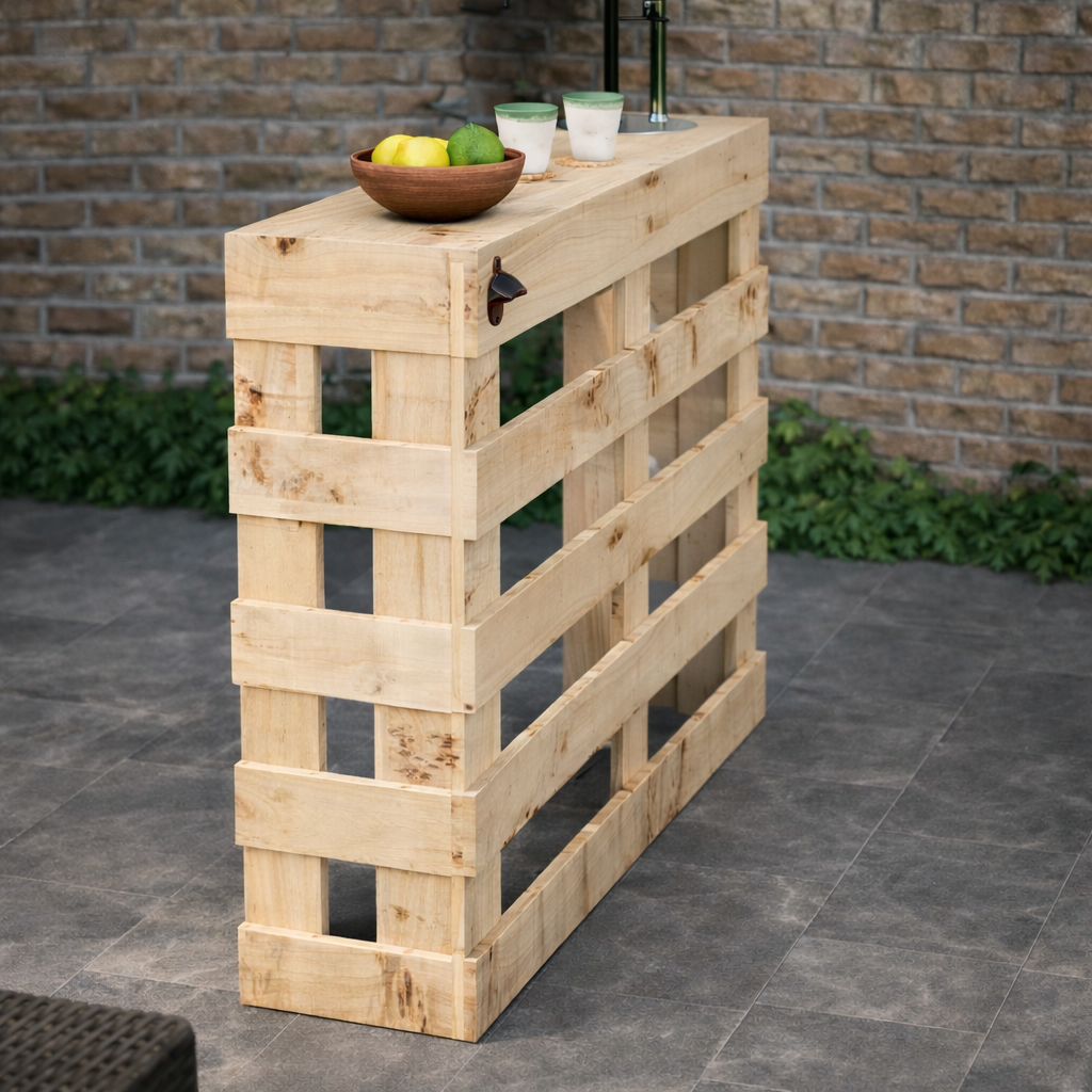 Rustic Wooden Pallet Style Bar