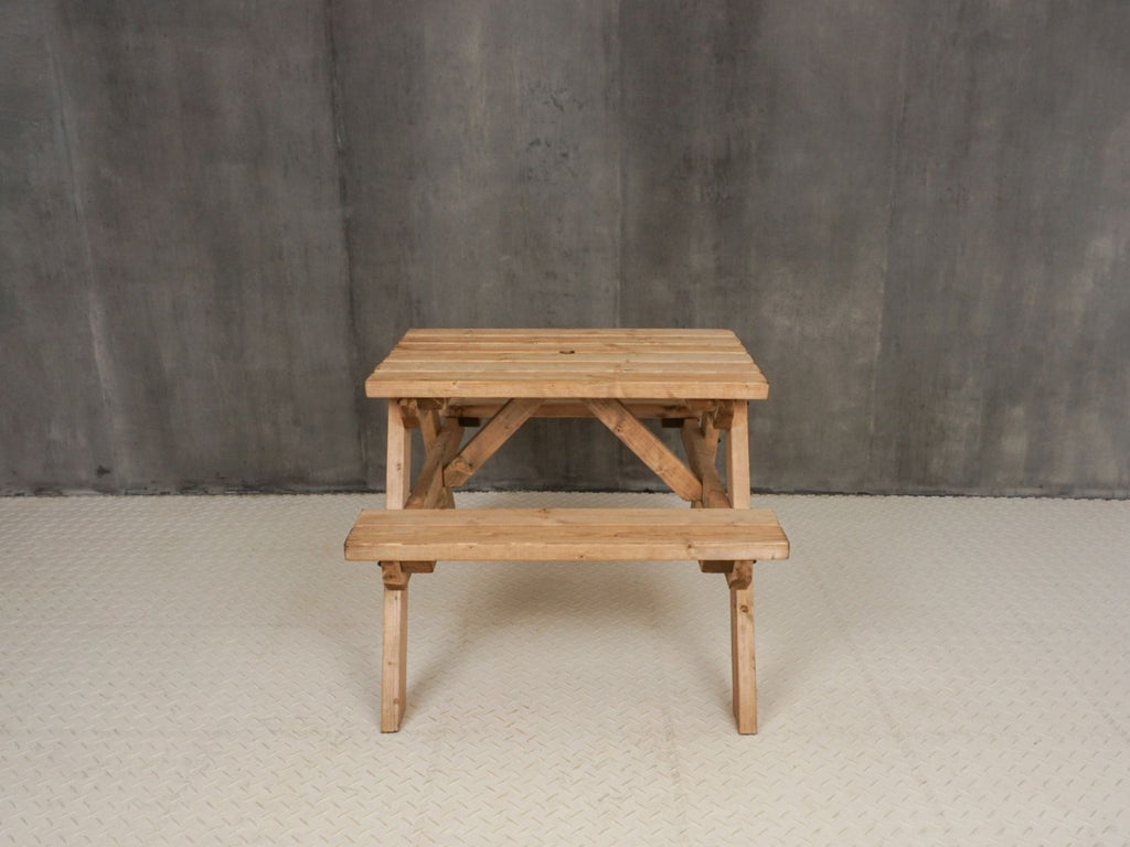 Classic Pub Style Picnic Bench and Table - Rustic Finish