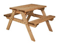 Classic Pub Style Picnic Bench and Table - Rustic Finish
