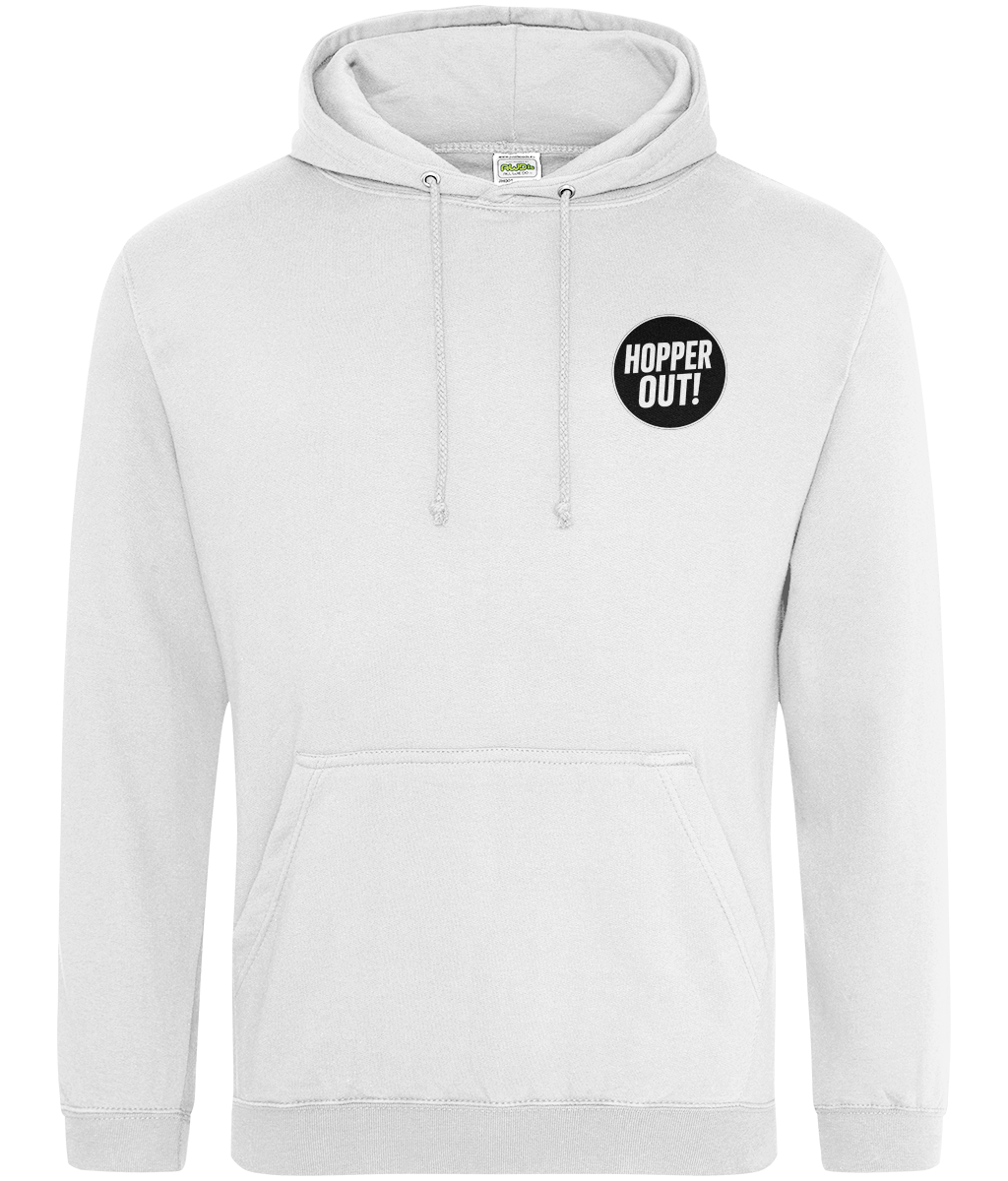 Hopper Out Hoodie - Funny Beer Lover Hoodie UK Unisex Cotton Pullover (Black, White, Pink, Blue)