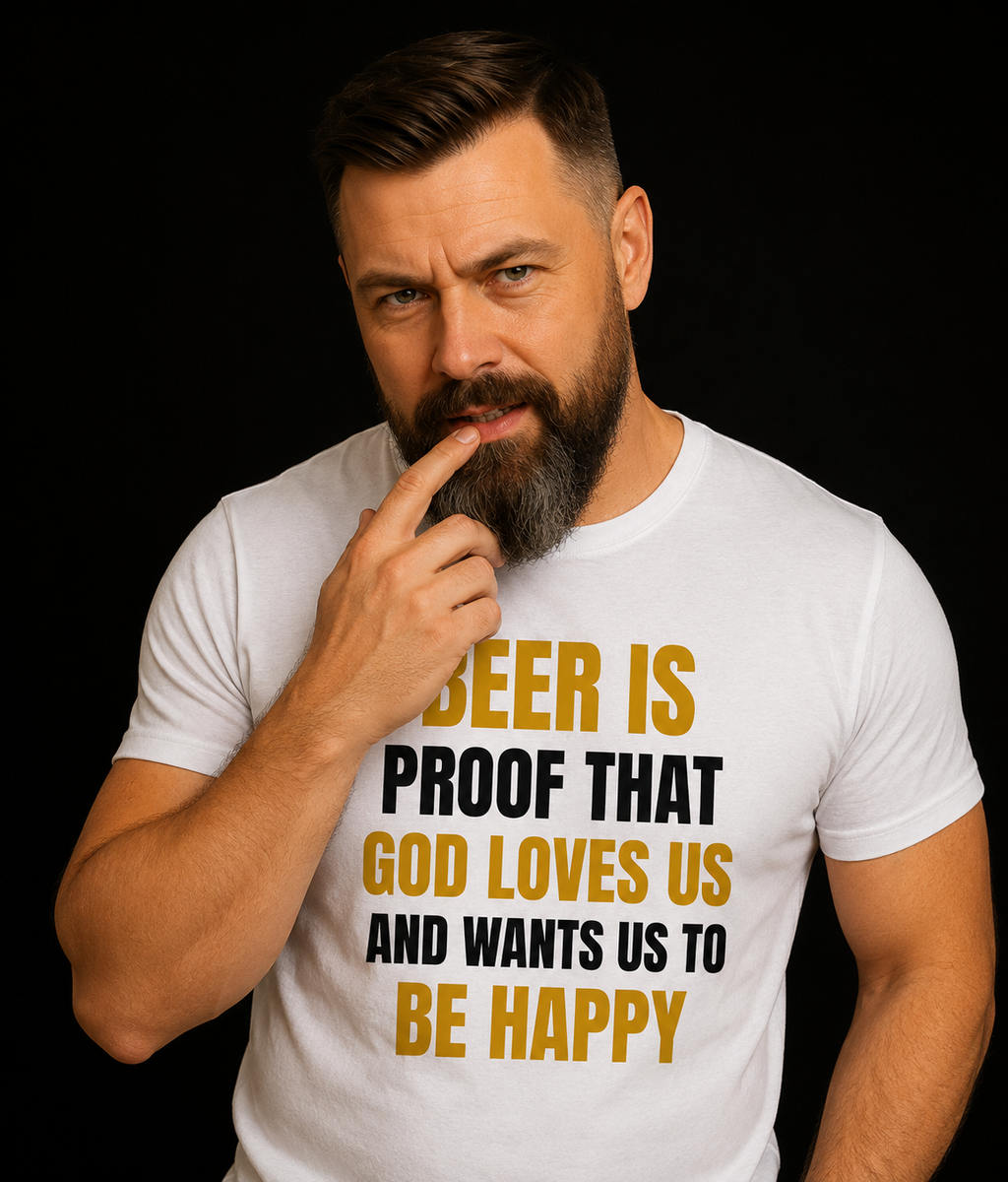 Beer Is Proof That God Loves Us And Wants Us To Be Happy, Funny Beer Lover T-Shirt