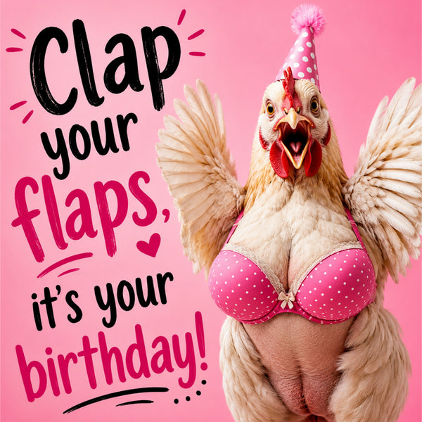 Clap Your Flaps, It’s Your Birthday! Funny Rude Birthday Card