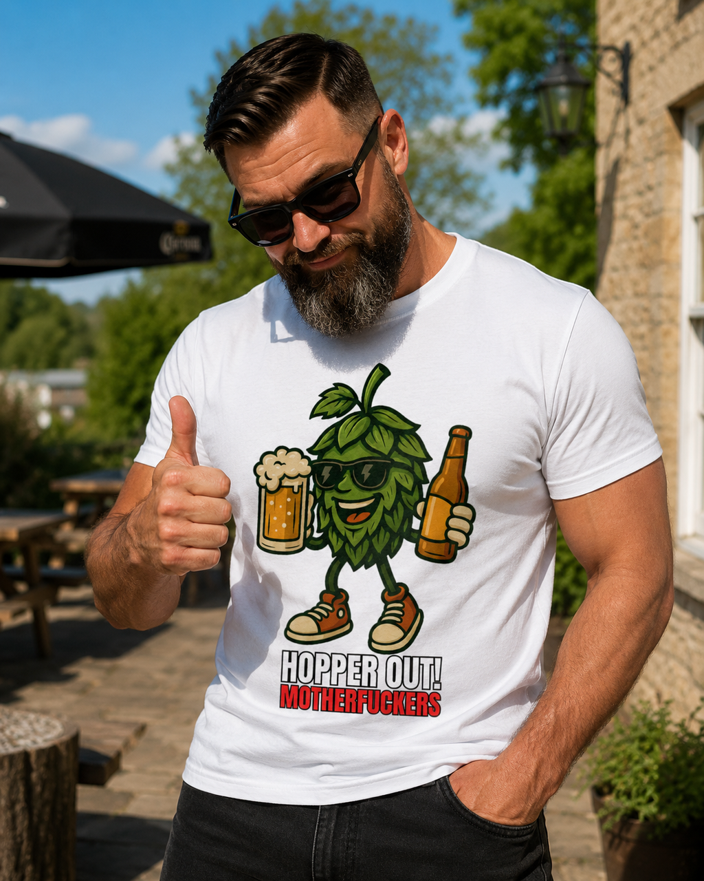Hopper Out! Motherfu**ers - Funny Craft Beer Hop T-Shirt
