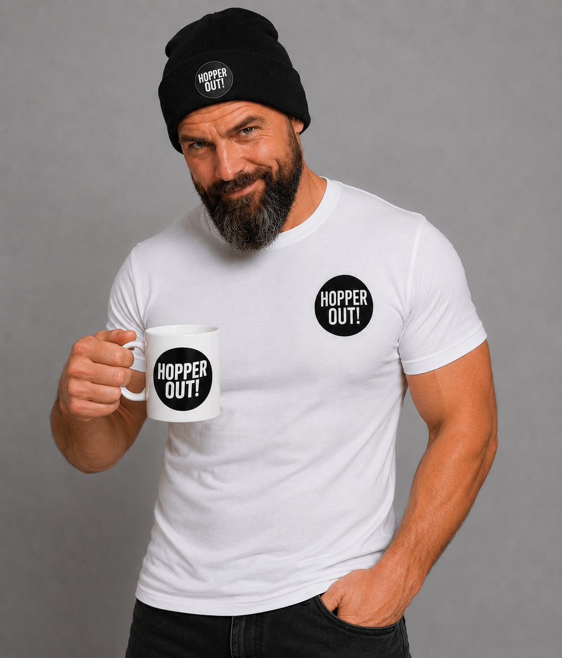 Hopper Out! Beanie Hat - Funny Beer Lover Winter Hat UK