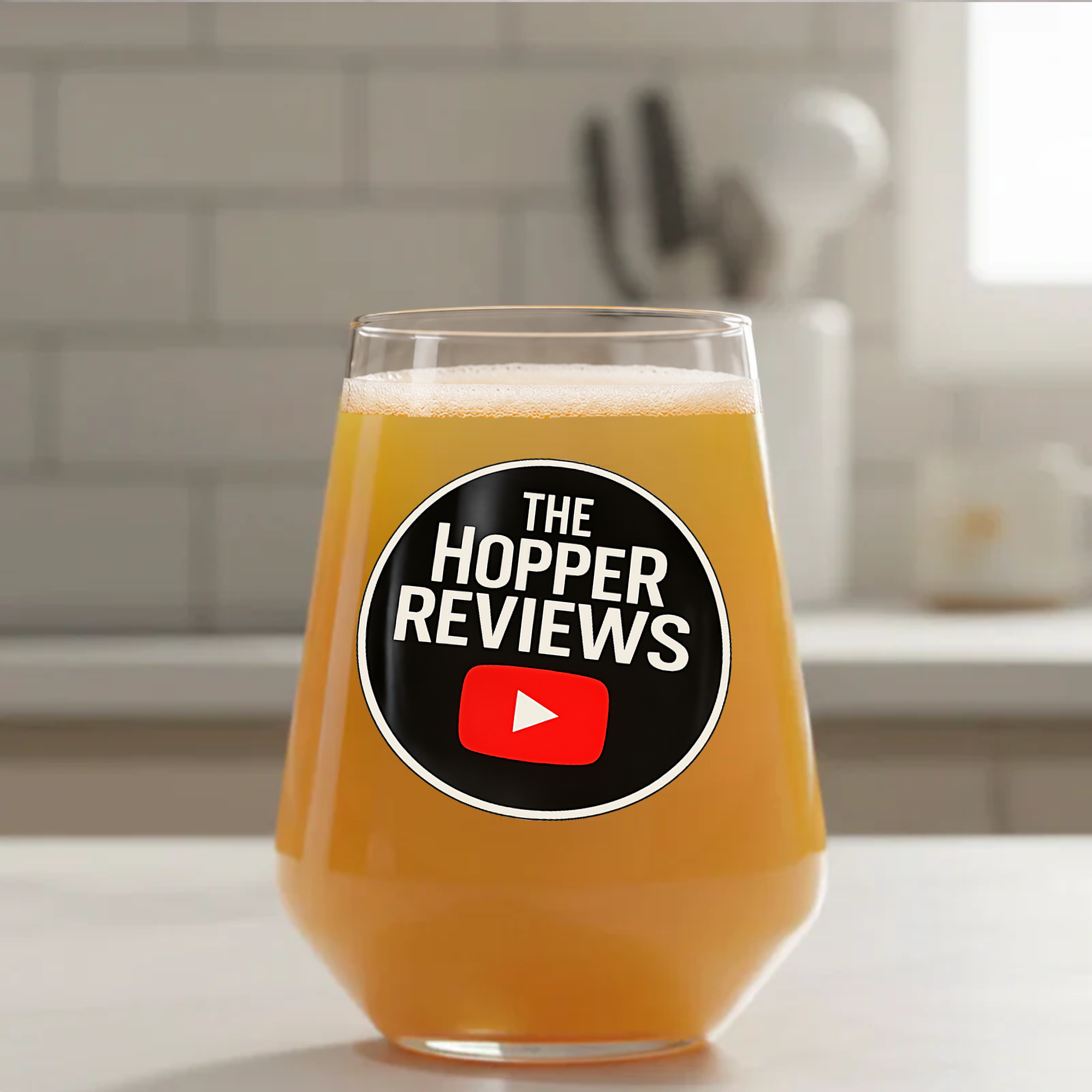 The Hopper Reviews Collaboration Beer Glass - Official Branded