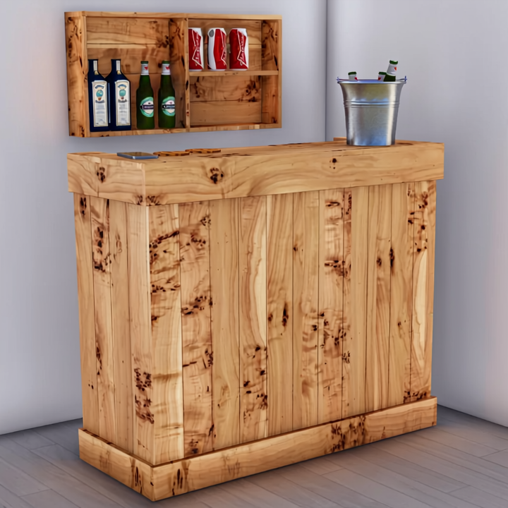 Rustic Wooden Martini Bar