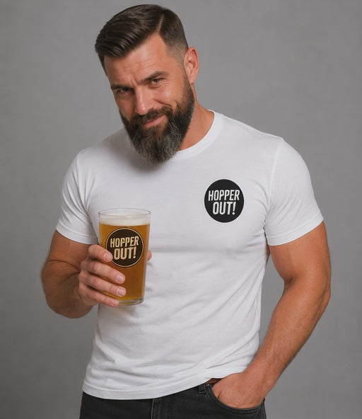 Hopper Out! T-Shirt - Funny Beer Lover T-Shirt UK Unisex Cotton T-Shirt