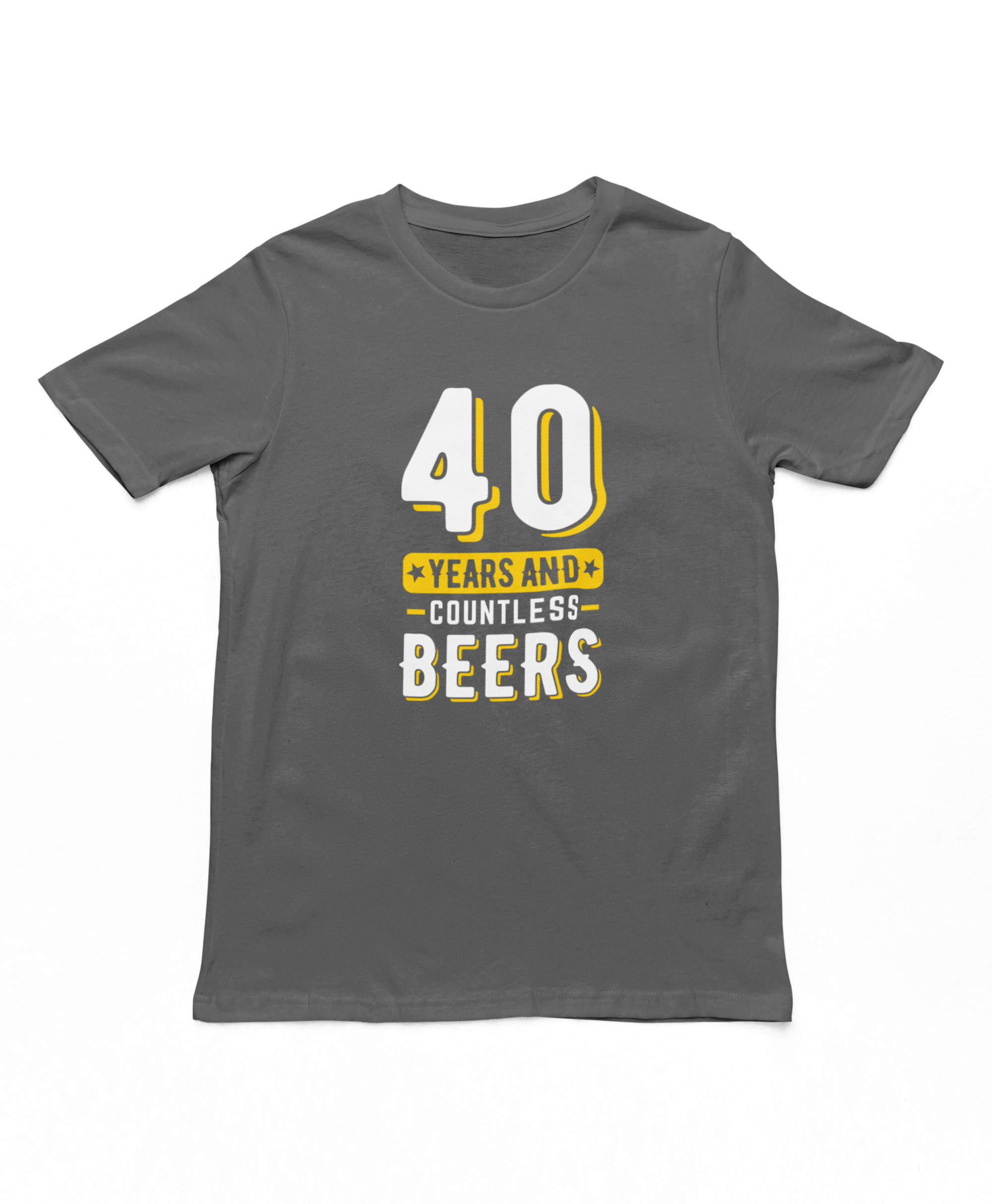 40 Years & Countless Beers Adults T-Shirt