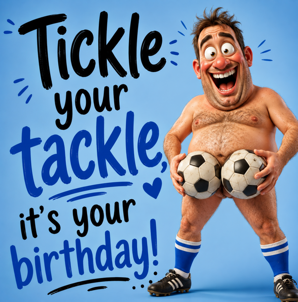 Tickle Your Tackle, It’s Your Birthday! Funny Rude Birthday Card